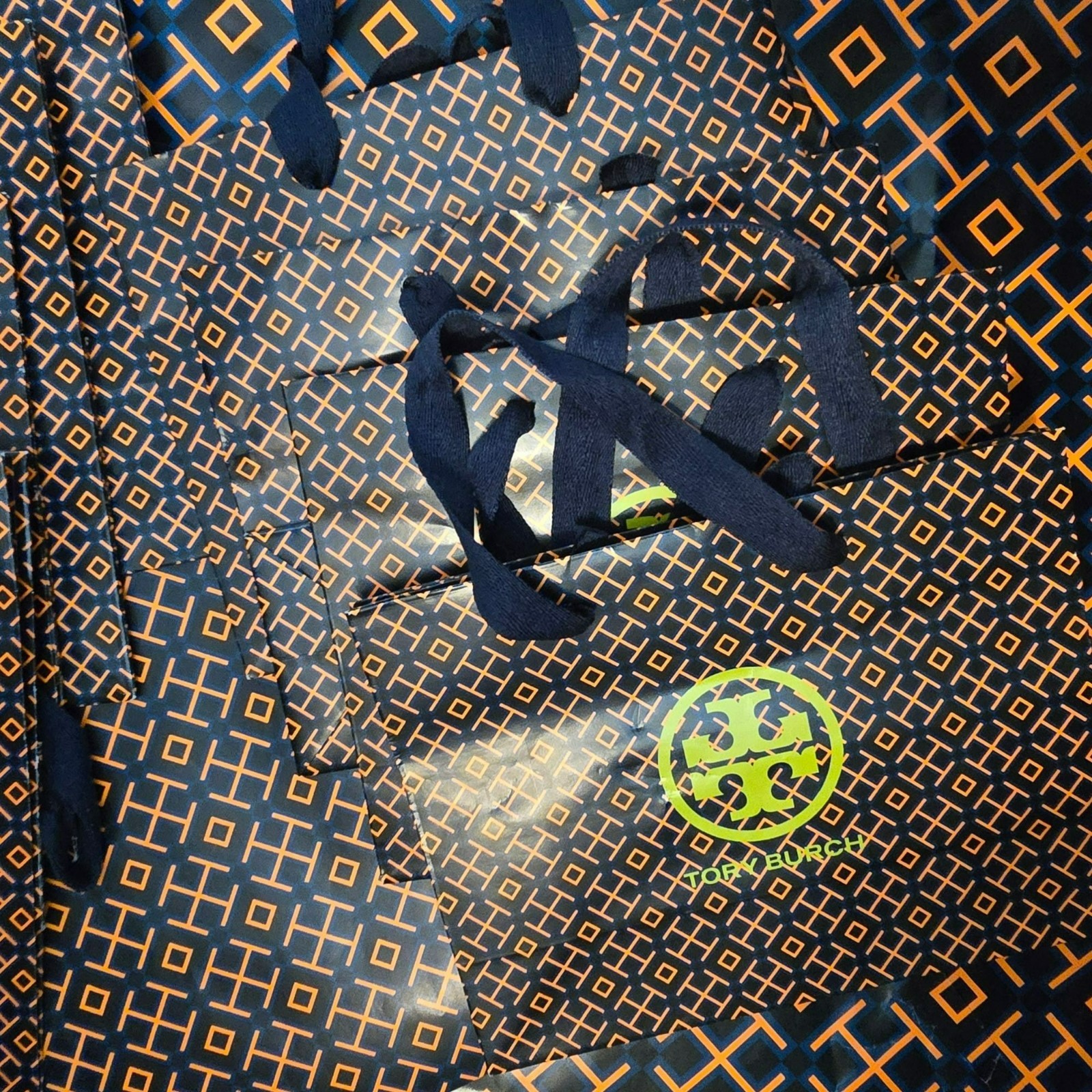 Tory Burch Totes Designer Geometric Print Shopping Gift Bags Set VR2108 thumbnail 2