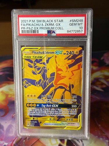 Pikachu & Zekrom-GX graded PSA 10 for sale on eBay
