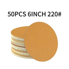 SATC 6 Inch 150mm Sanding Discs Hook Loop 50PCS 220 Grit SATC for Metal Wood