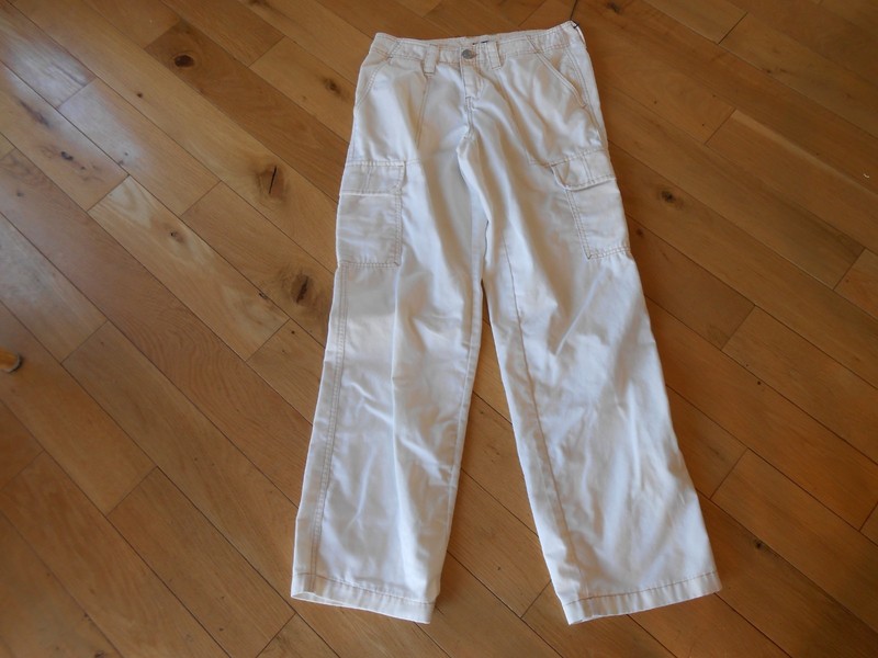 True Religion Jeans Womens 26x32 Ivory Cargo Bootcut Denim Pants 