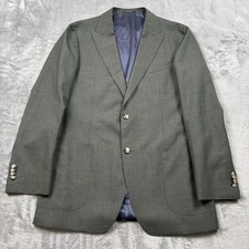 Traje ajustado Suitsupply Havana 46L verde oliva solapa pico lana VBC P5943I