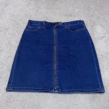 Tommy Hilfiger Skirt Women s Blue Denim Size 8 Front Zip Pockets