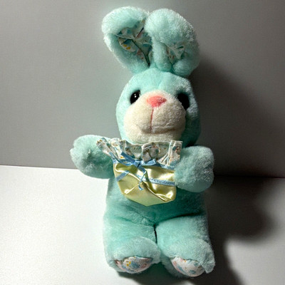 Cuddle Wit Vintage 1985 Blue Bunny Rabbit Plush Stuffed Animal Small Easter