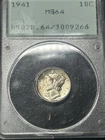 1941 P Mercury Silver Dime PCGS MS64  OGH Old Green Holder Rattler