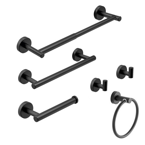 6-teiliges Handtuchhalter-Set Badzubehör Badausstattung - 304 gebürstetes Nickel - Bild 8 von 9