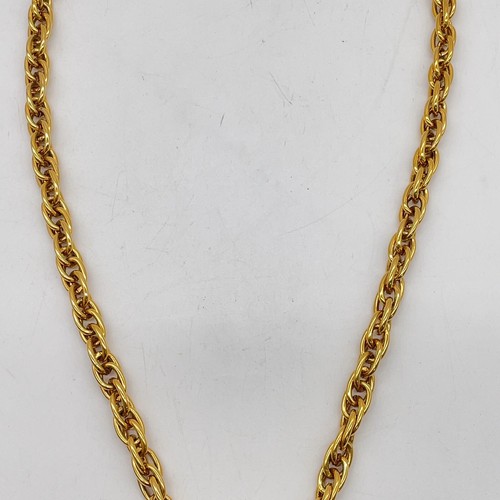 Authentic Chanel Swing Hoop Engraved Gold Plating 160.67gNecklace W/Box SE050040 - Picture 9 of 13