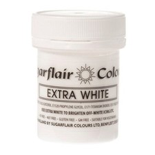 SUGARFLAIR EXTRA WHITE CONCENTRATED CAKE COLOUR PASTE 42g -MAX STRENGTH WHITENER