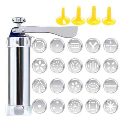 BISCUIT MAKER SHAPER CAKE CUTTER DECORATING SET COOKIE PRESS PUMP MACHINE