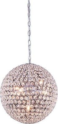 Ceiling Pendant Light Modern Elegant Chandelier Crystal Globe Fixture Lighting