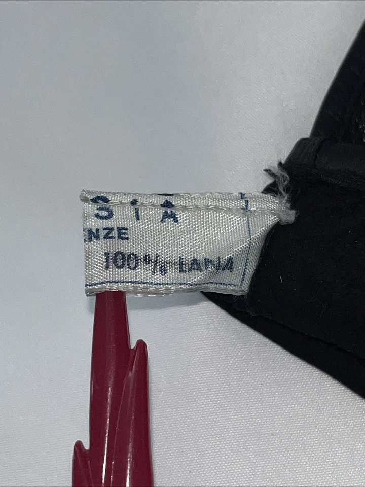 Guantes bordados de lujo de cuero de cordero negros Persia Firenze talla 6,5 para mujer Foto 3 de 4