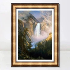 Framed Canvas Art Giclee Print Yellowstone Falls by Albert Bierstadt 24"x32"