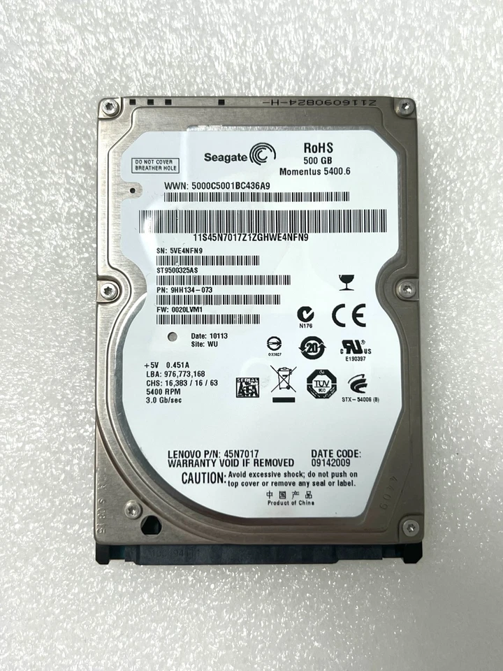 Seagate Momentus 5400.6 ST9500325AS 500 GB 5400 RPM 2.5" SATA Laptop Hard Drive - Image 2 of 4