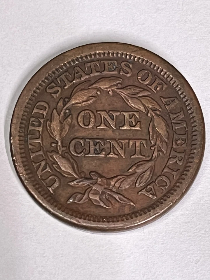 1848 Braided Hair Large Cent Penny   ---- Nice Coin ---- FREE S & H - Image 3 of 4