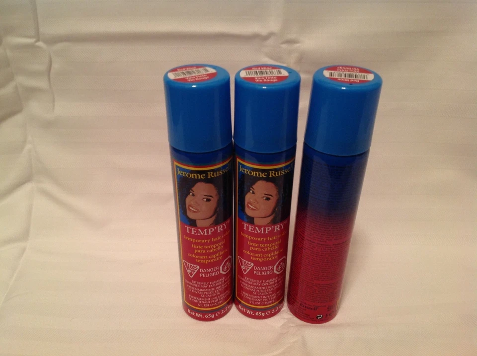 Spray de color temporal para cabello Jerome Russell Temp'ry 65 ml vino tinto - LOTE DE 3  Foto 4 de 4