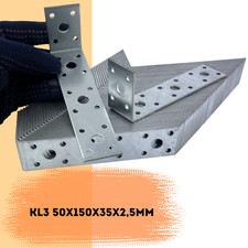 Metal Corner Brackets - HEAVY DUTY Galvanised Angle Supports KL3 50x150x35x2.5mm