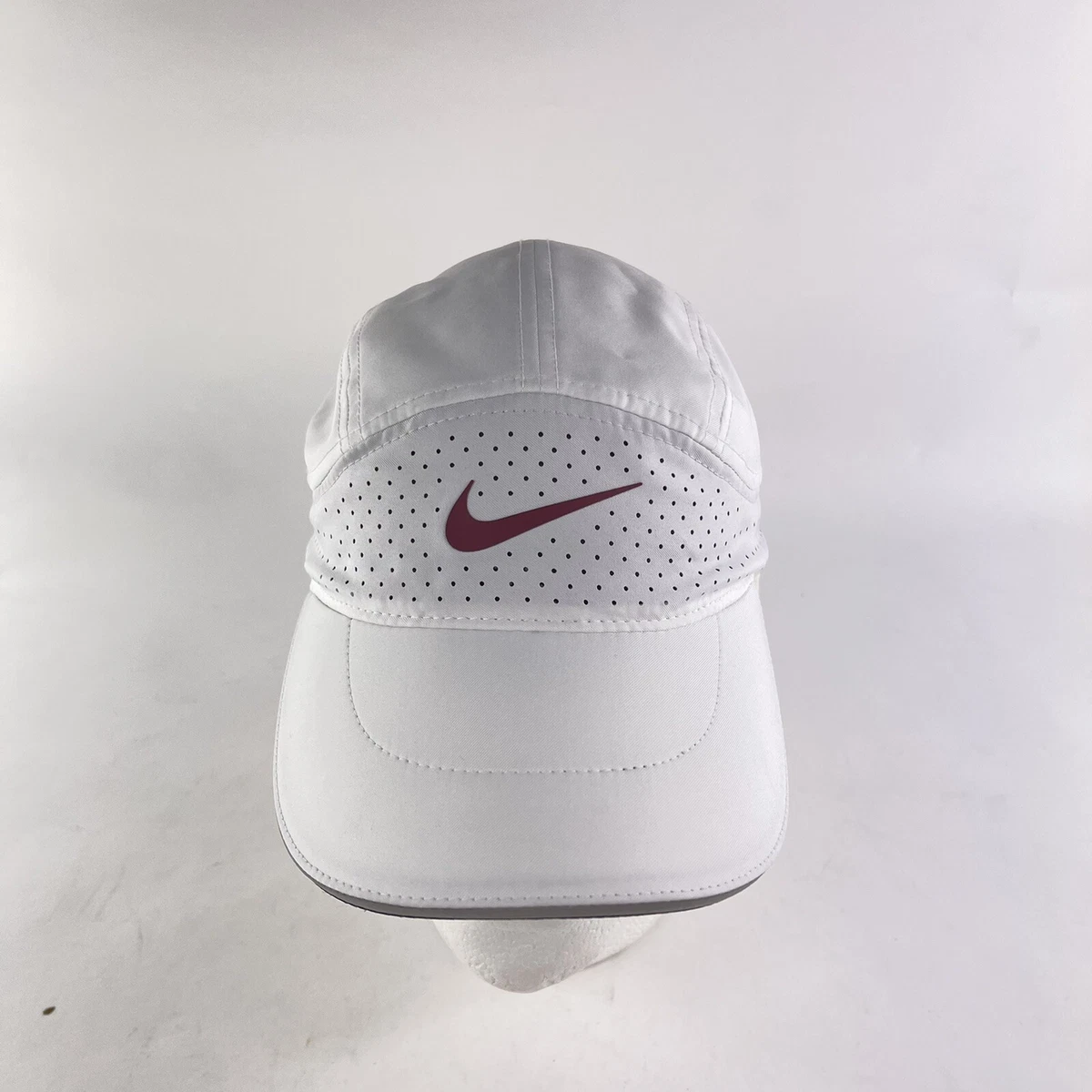 Nike Dri-FIT Aerobill Featherlight Perforated White Red Running Cap  CQ0966-104