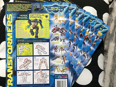 Transformers Beast Machines lot of 7 cards only Optimus,Jetstorm,Thrust,Snarl,..