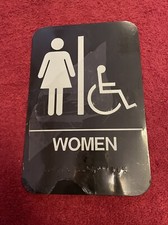 NEW Womens Restroom ADA Sign Handicap Braille Restaurant Business 9  x6  Bathroom