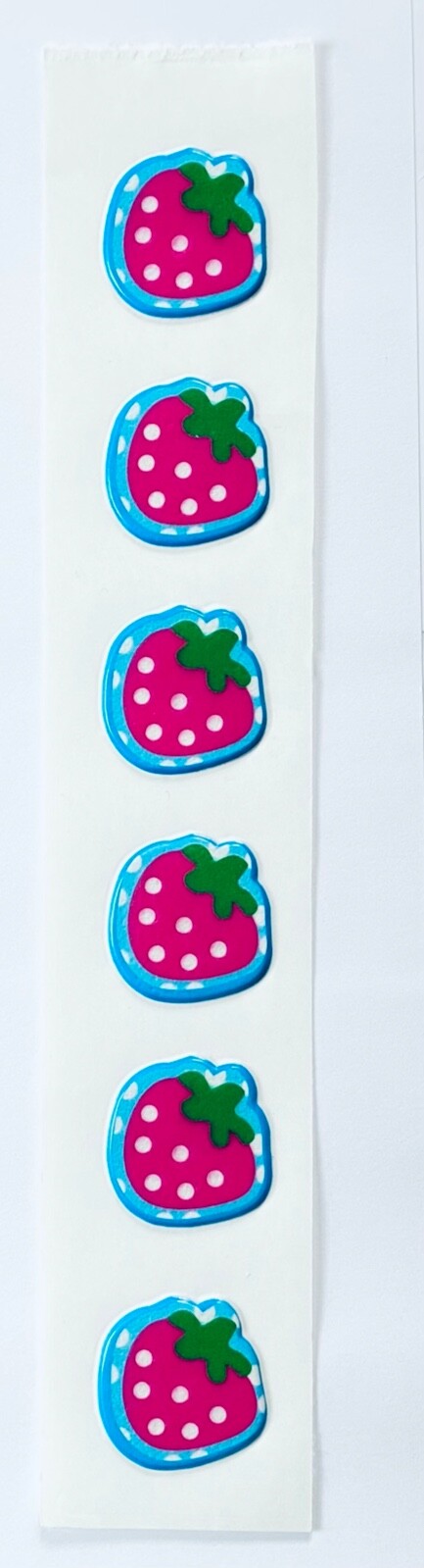 Vintage Puffy Scratch N Sniff BERRY PINK STRAWBERRY Stickers Vinyl Smell!