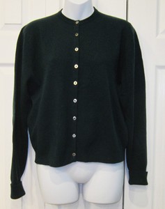 dark green cardigan sweater
