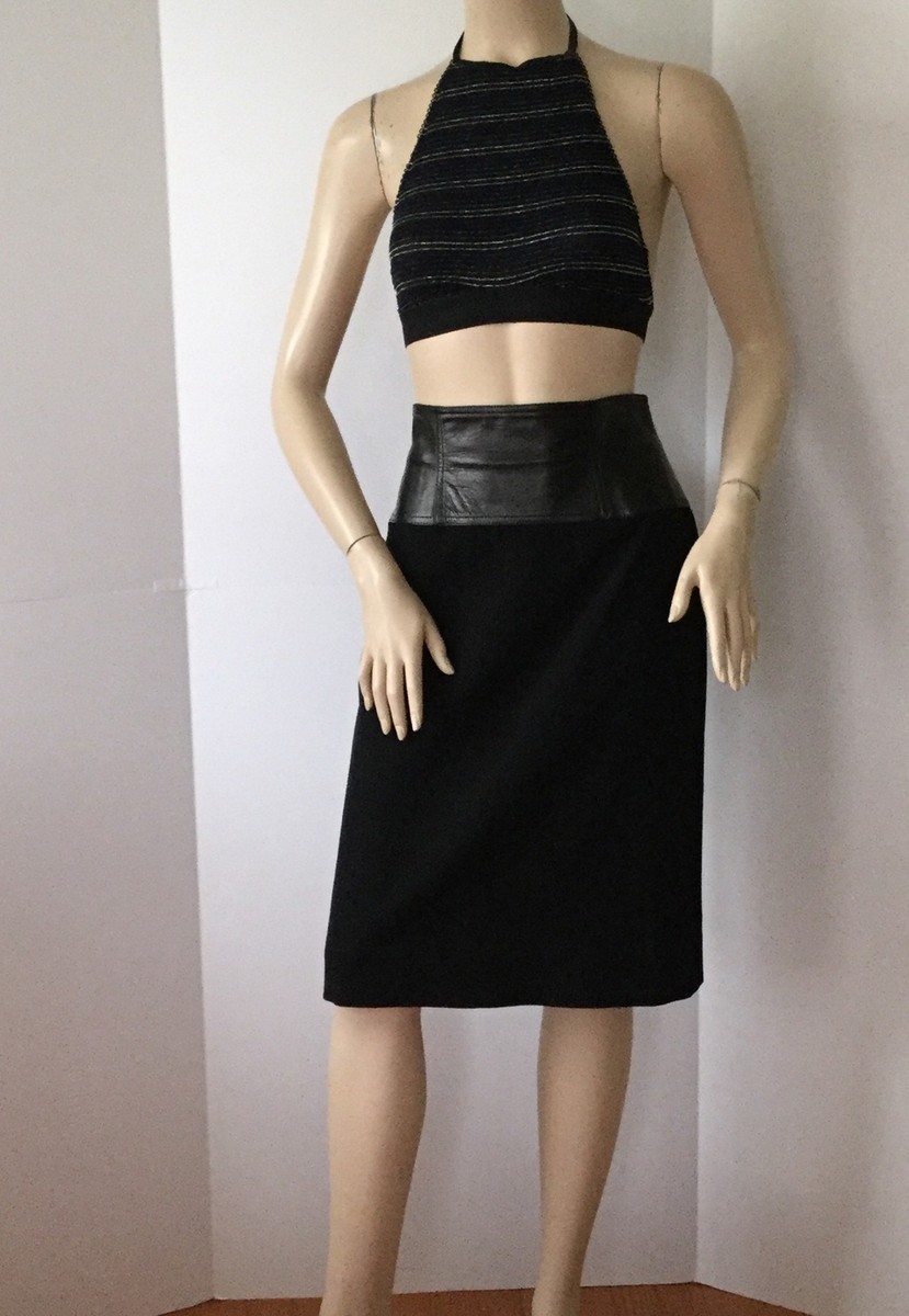 Vintage GIANNI VERSACE Pristine!! Sexy! Black Leather Detail