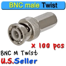 100 pcs CCTV BNC Male Twist On Connector, RG-59  100 pc 100 pack lots