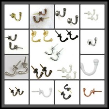 Curtain Tassel Ball Tieback hooks PER PAIR - Multi Colours Tie Back Wall Hooks