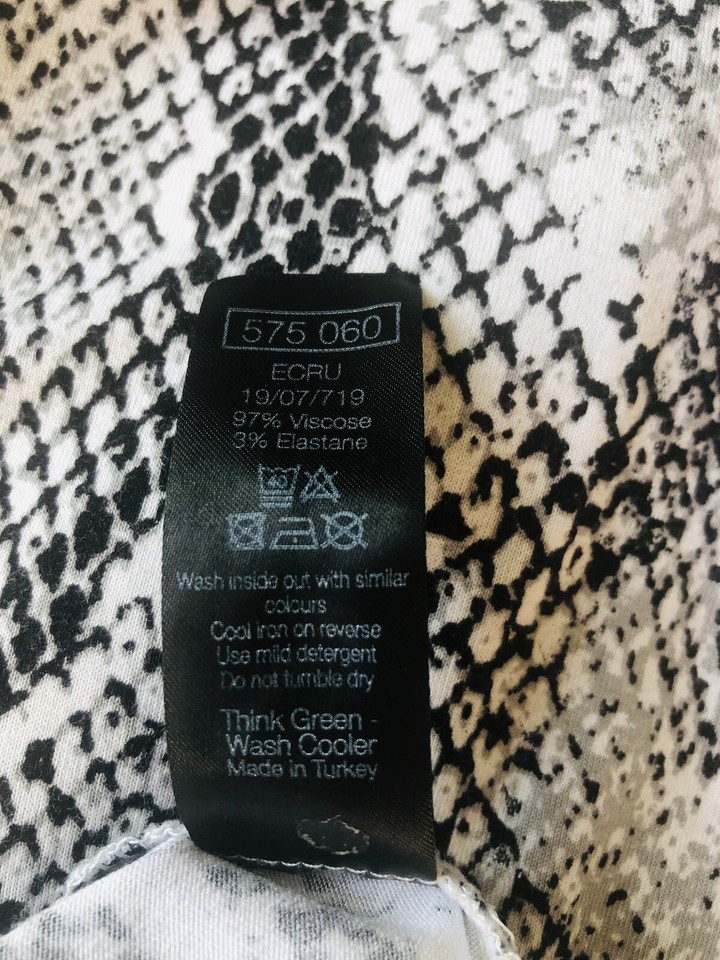 M&Co Ladies Snakeskinprint Grey Top size 10/12 eBay