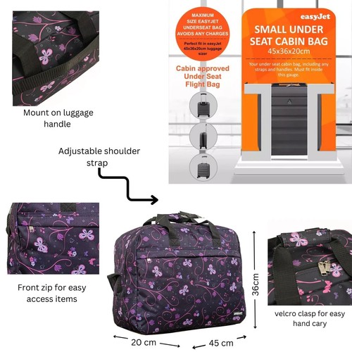 Easyjet Approved Cabin Bag 45x36x20 Under seat Carry On Travel Hand Luggage Bags - Picture 51 of 55