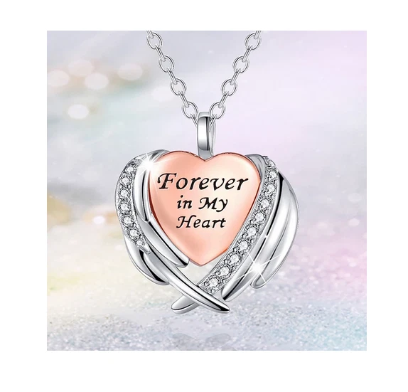 CHROME HEARTS URNA CRISTALLO CREMAZIONE ALA CUORE CENERI Ciondolo Argento Sterling 925 Collana 20"