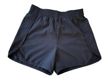 Lands  End Girls Medium 8 Black Athletic Running Shorts Activewear EUC