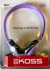 Koss Lightweight Comfortable Stereo Headphones Purple 3.5mm