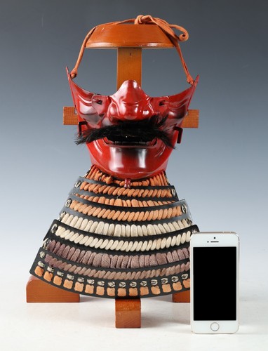 Vintage Japanese Samurai Red Menpo -Wearable- Marutake Product Tsushima - Picture 17 of 17