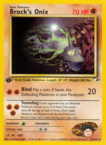 Brock's Onix - 21/132 - Rare 1st Edition - Excellent
