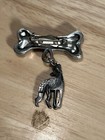 Vintage Silver Tone Great Dane Pin ML Designs 1990 Attached To A Dog Bone — photo 2