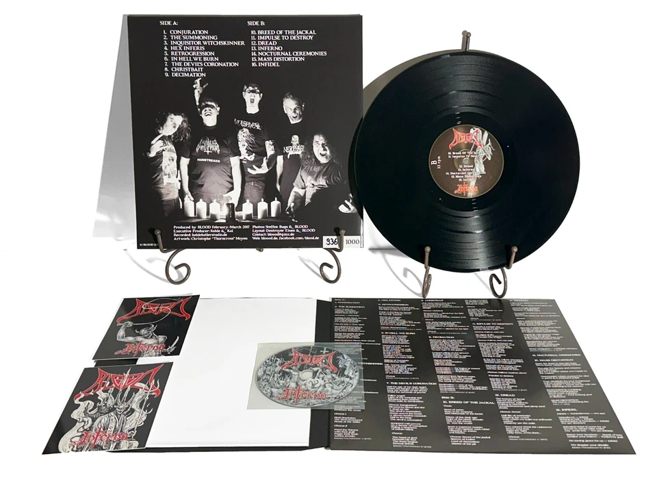 Пластинка долгоиграющая BLOOD Inferno Gatefold с компакт-диском черный винил отталкивание к богохульству импетиго - Изображение 3 из 4