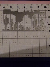 Universal Thin Metal Die Cut Tool Emboss Western Lanscape Cactus Mesa Sunset