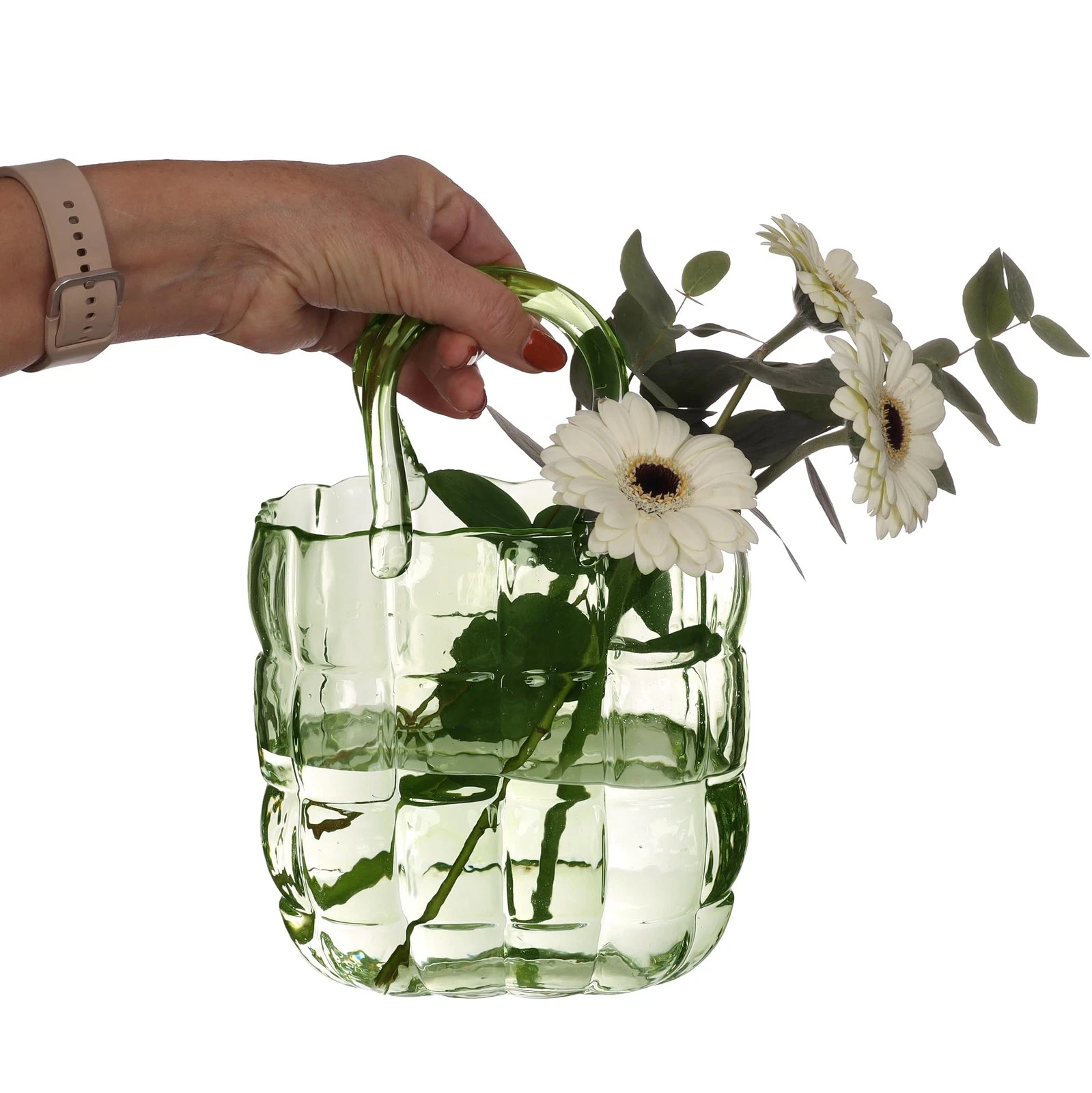 Glass Vase, Design Flower Vase - Glass Handbag for Flowers 19x11x28 cm - Decora...