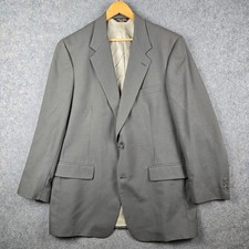 Brooks Brothers Blazer Mens 44 LG Gray Pure Wool USA Professional Sport Coat