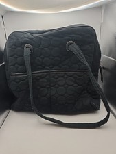 Thirty-One Black Large Baroque-Lined Diaper Bag/Tote, Pockets Outside, Shoulder