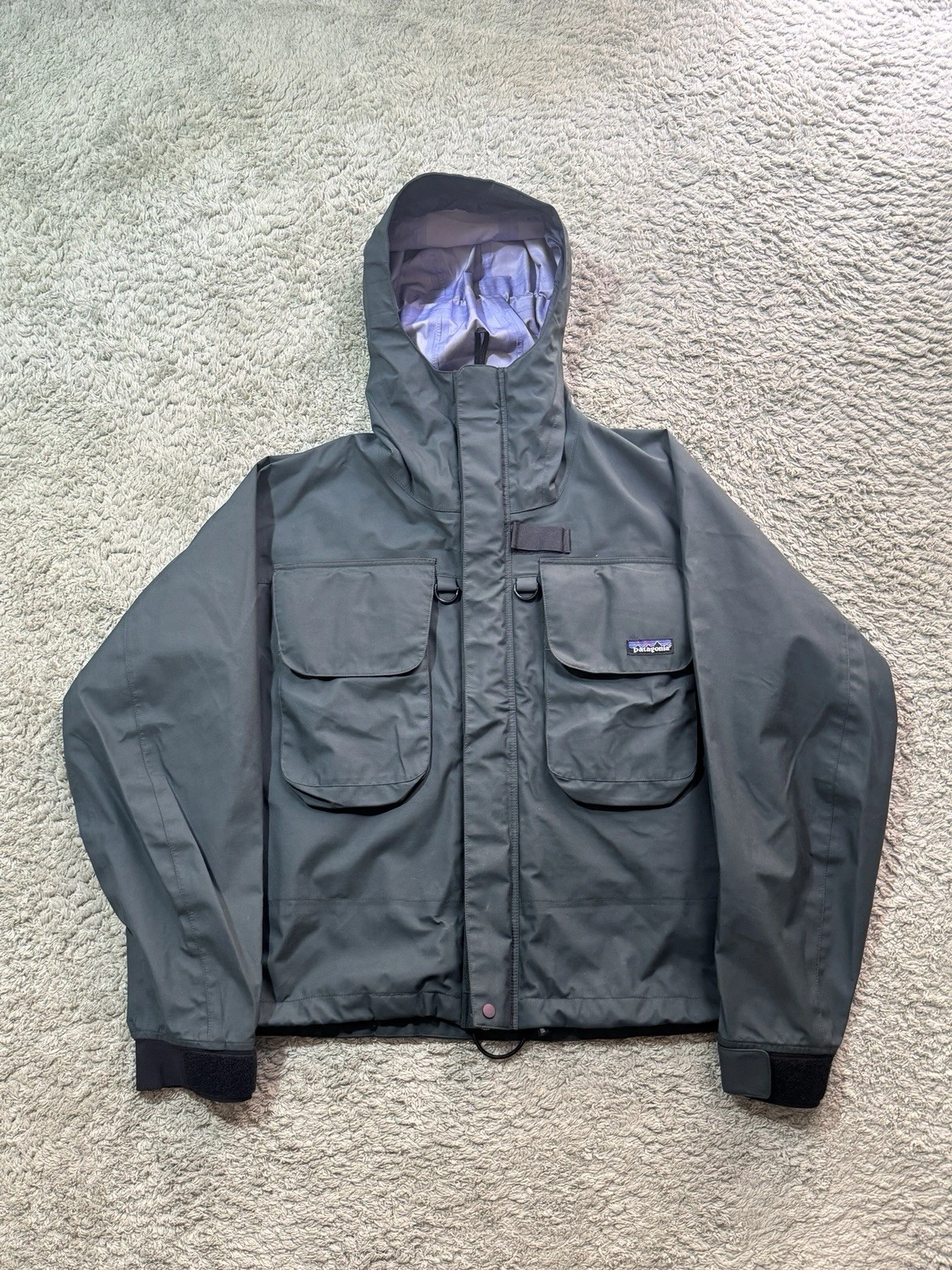 vintage Patagonia SST deep wading jacket dark green 1989 size S