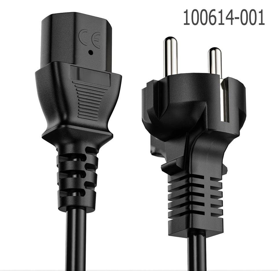 Kaltgerätekabel Monitor Netzkabel PC Drucker Stromkabel Schuko Stecker NEU BLACK - Bild 2 von 4