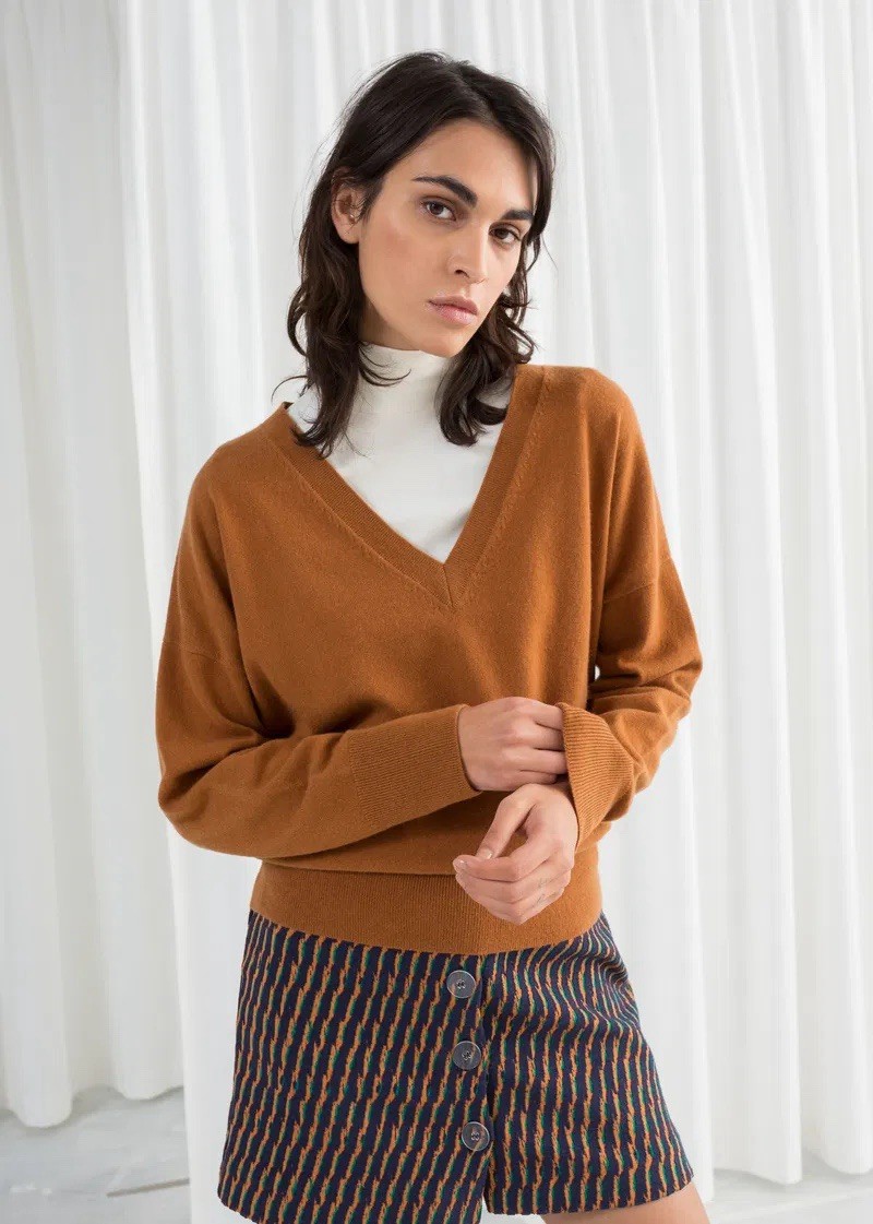 &Other Stories Light Brown 100% Cashmere Sweater Size XS