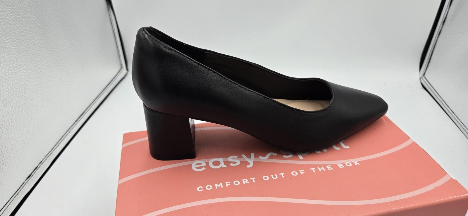 Easy Spirit Shoes Womens Size 7.5 W Black SeDORIAN Block Heel Pump Comfort
