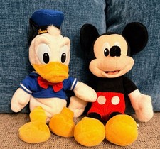 Lot of 2 Small Plush Disney Mickey Mouse Donald Duck Stuffed Animals