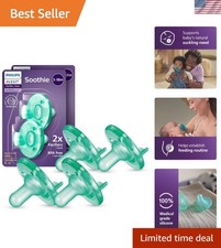 Extra Durable Soothie Pacifiers - One-Piece Design, Green, 4 Pack for Infants