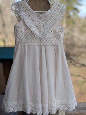 4T Boho Flower Girl Wedding Special Occasion Formal Dress Blush Ivory Beaded