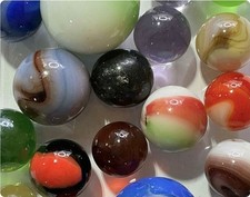 Glass Machine Made Marbles Lot 1925-1965 Depression Era Uranium Assorted Colors