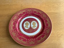 CAVERSWALL COMMEMERATIVE PLATE ELIZABETH 2ND RUBY WEDDING 47-87 GOOD CONDI
