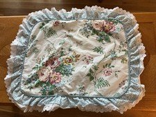 Vintage JC Penney Floral Ruffled Eyelet Scroll Standard Pillow Sham